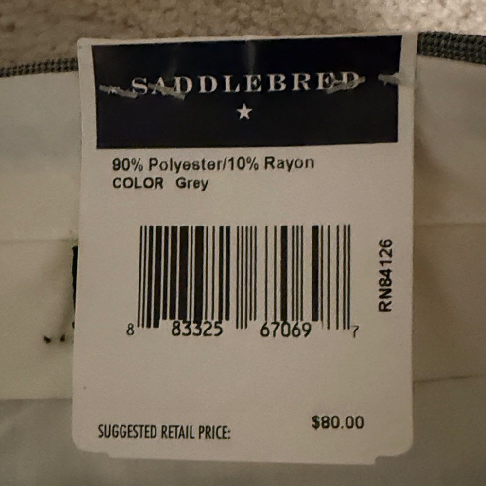 Saddlebred Gray Stanford Trousers Dress Pants - Picture 4 of 8